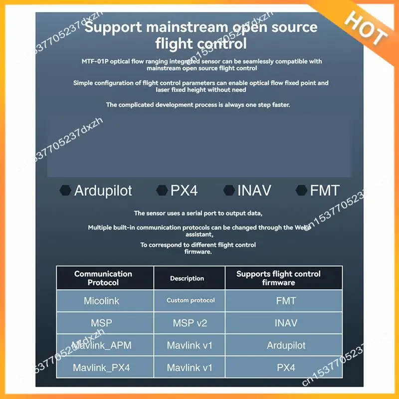 

A43M Micoair MTF-01P Оптический датчик потока и лидара для дронов БПЛА Модуль внутреннего позиционирования Модуль навигации PX4-MTF-01P