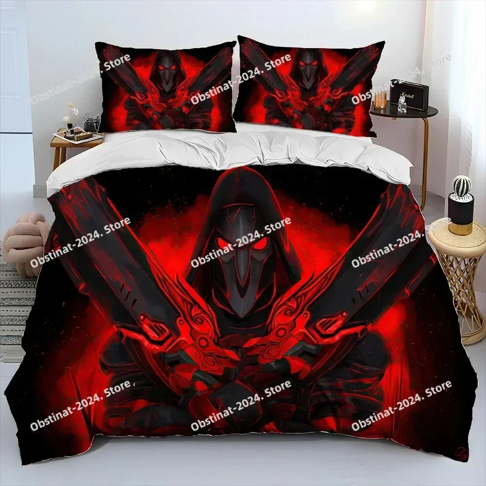 OW Overwatch Game Gamer DVA Bedding Set Printed Bed Set With Pillowcase Bed Duvet Cover Soft Single Double Queen Super King Size