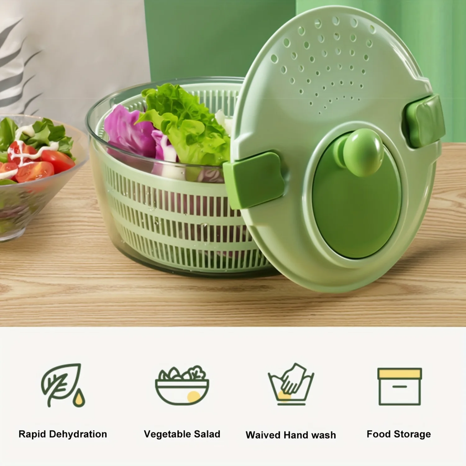 Vegetables Dryer, Salad Spinner, Fruits Basket, Vegetables Washer Dryer, Fruit Drainer, Lettuce Spinner, Colander Basket, Drying