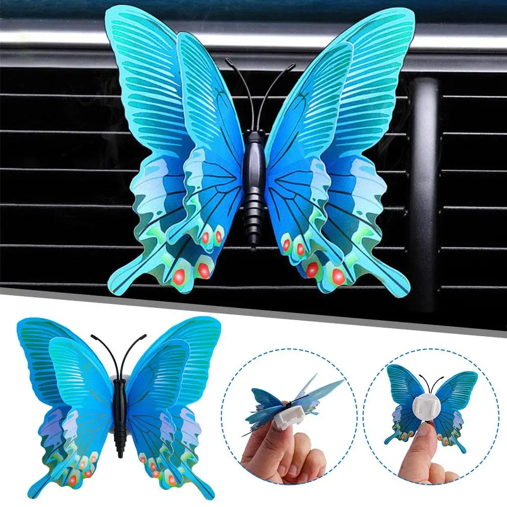 Dynamic Butterfly Car Air Outlet Perfume Clip Car Air Car Ornamententer Interior Car Freshener Console Accessories Decorati J0J4