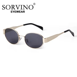 SORVINO Luxury Small Oval Sunglasses Men Women Brand Design Metal Round Sun Glasses Classic Reto Casual Driving Shades Eyeglass