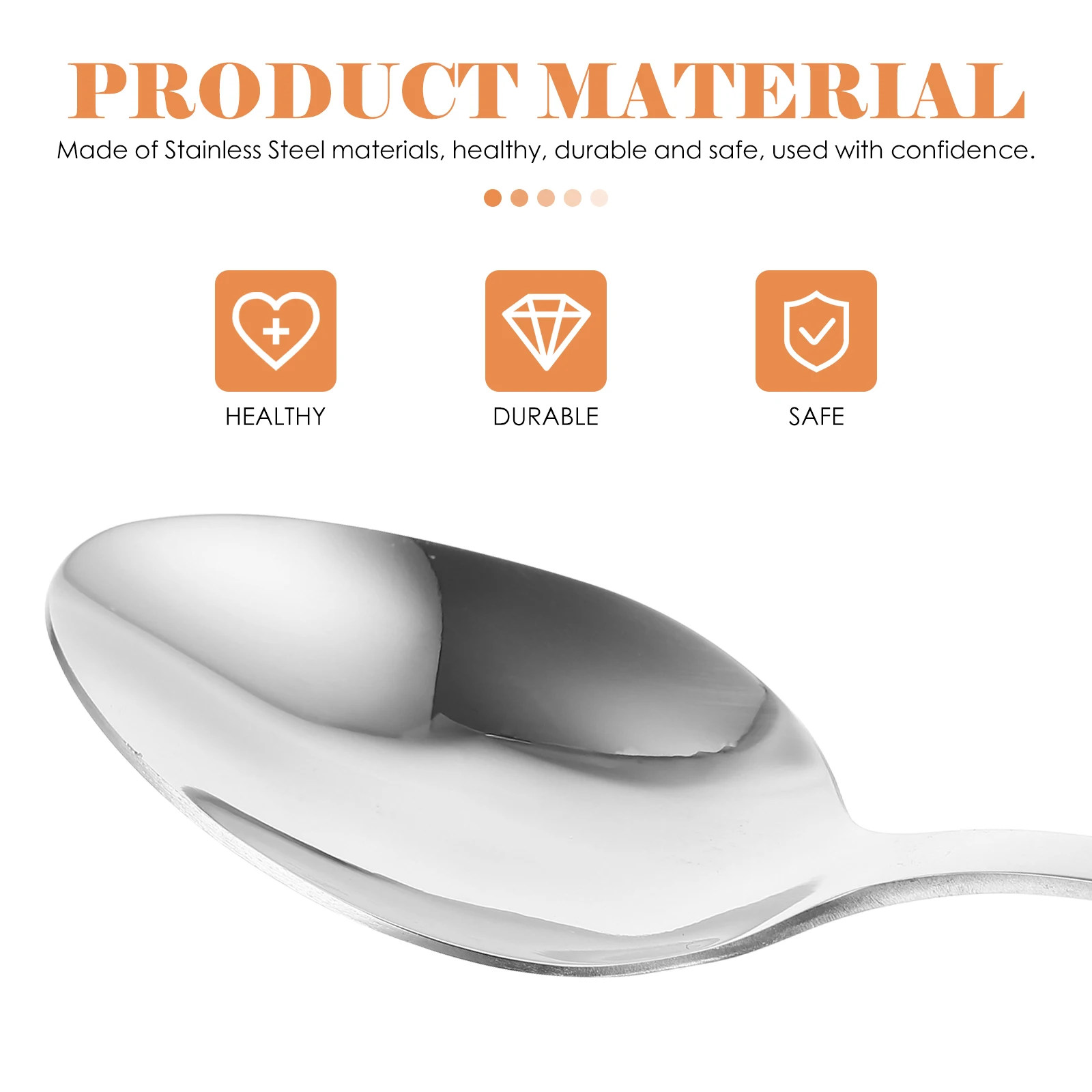 

6pcs Dessert Spoon Set Stainless Steel Small Serving Tableware Soup Cooking Utensils Kitchen CoffeeSpoons Food Dinner