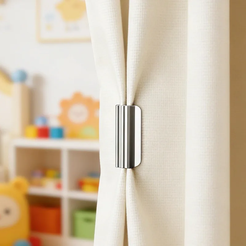 Nail Free Curtain Magnetic Clip Removable Window Curtain Closure Clip Adjustment Magnet Buckles Detachable Screen Fixed Fastener