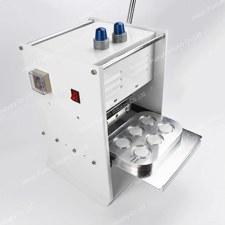 Manual 6 Holes Espresso Coffee Capsule Heat Sealing Machine K Cups Sealer