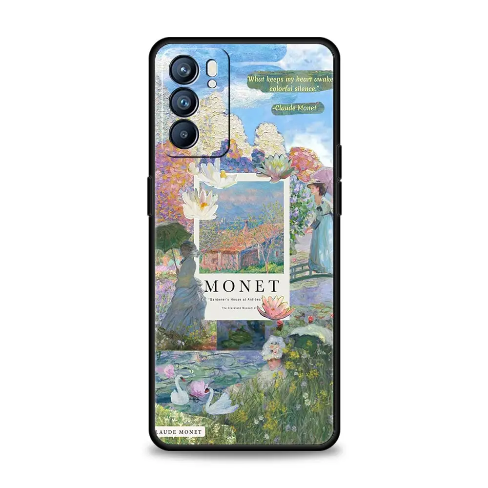 Coque de téléphone artistique Claude Monet, coque pour Oppo Reno8, Reno7, Reno6 Pro, A54, 5G Find, X6, X5, A53, A52, A9, A15, A95, A17, A16, A76, A74, A57, A31