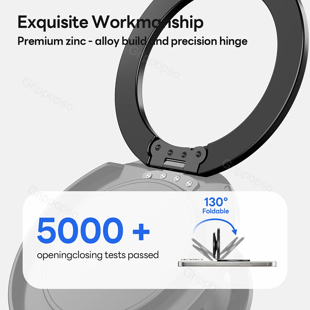 ที่ยึดโทรศัพท์แม่เหล็ก Grippopso รุ่นใหม่ สำหรับ MagSafe 360 °   ที่วางโทรศัพท์แบบหมุนได้และขาตั้งสำหรับ Samsung และ iPhone 16/15/14/13/12