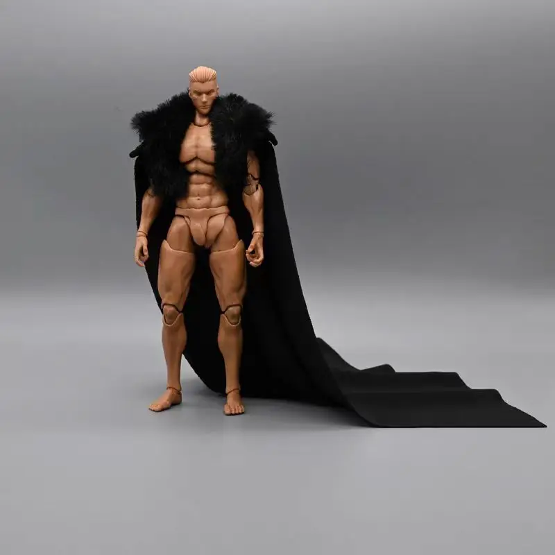 Capa de figura de acción masculina de 6 pulgadas, escala 1/12, traje general de tres reinos con cuello de piel