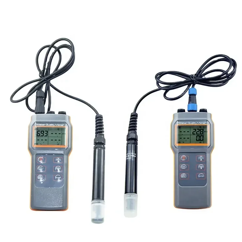 Portable Dissolve  Meter Digital Temperature Gauge DO Sensor Dissolved  Meter Conductivity Salinity PH Meter