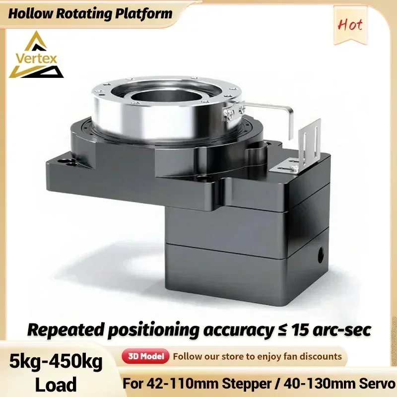 

Rotary Positioner Hollow Rotating Platform Reducer Rotary Positioning Indexing Plate for 42-110 Stepper 40-130Mm Servo Motor