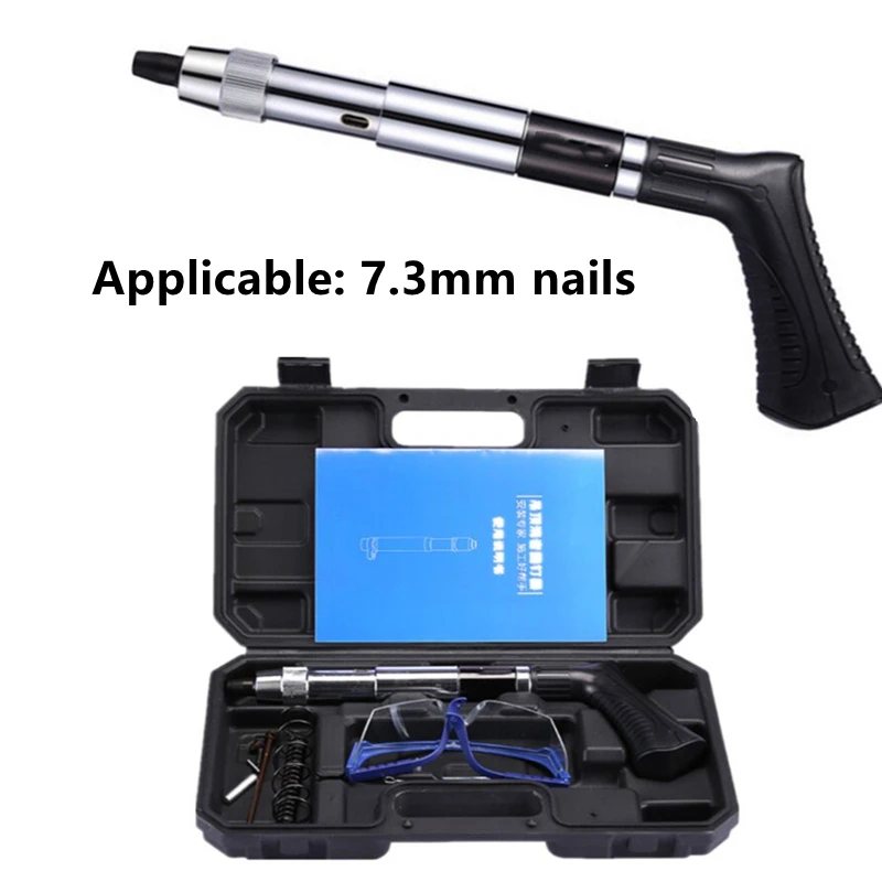 Adjustable 3 Gear Steel Nail Gun Silencer Integrated Nailing Nailer Concrete Steel Nail Gun Wire Slotting Tool Ceiling Rivet Gun