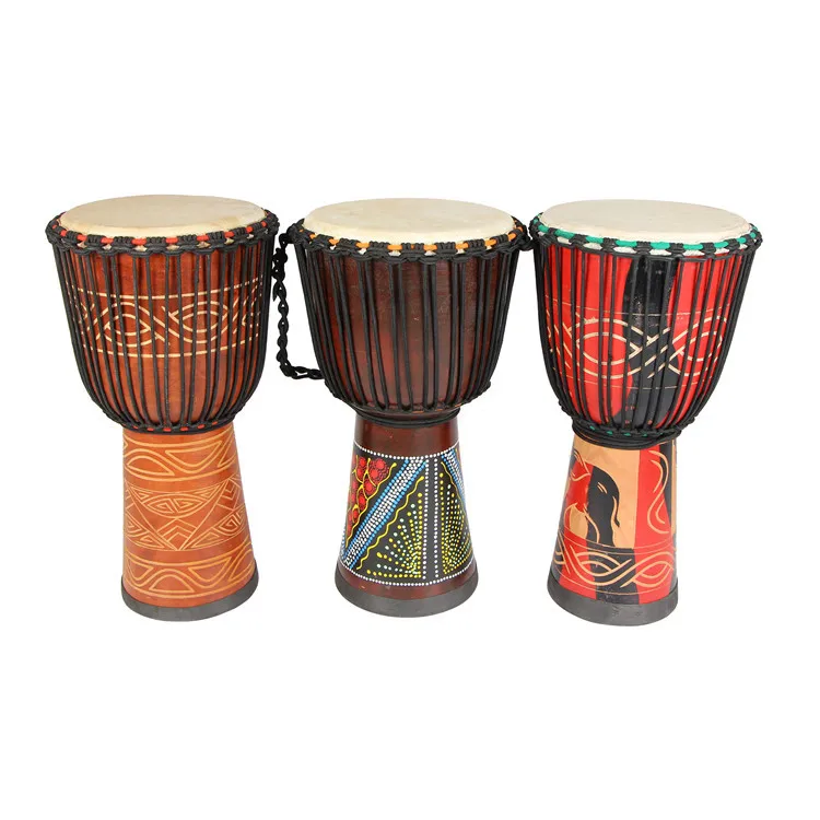 

Hooqu African Drum Djembe 8 Inch 10 Inch 12 Inch Goat Skin Hand Drum for Beginners