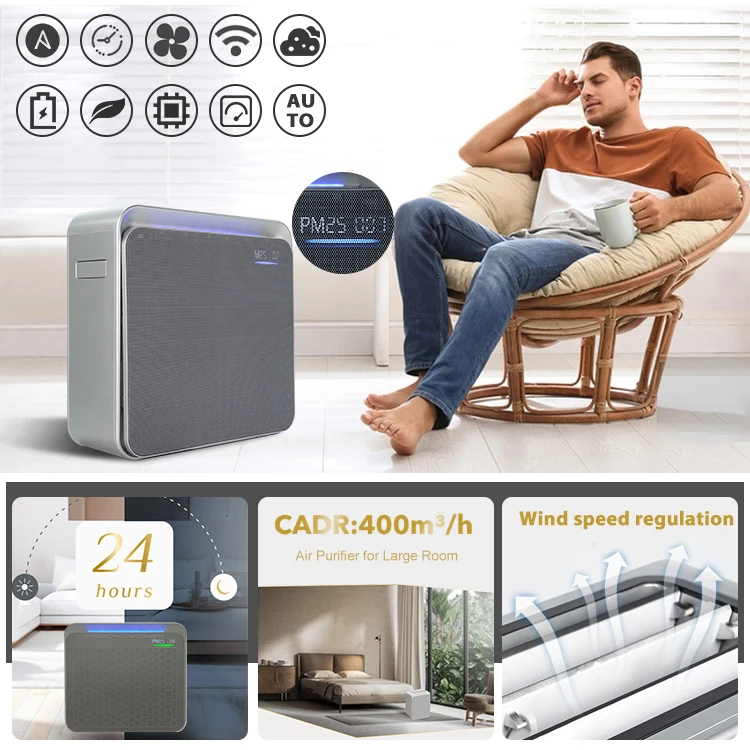 Wholesale Activated Carbon Filter Desktop Indoor Household Smart Air Purifiers For Bedroom