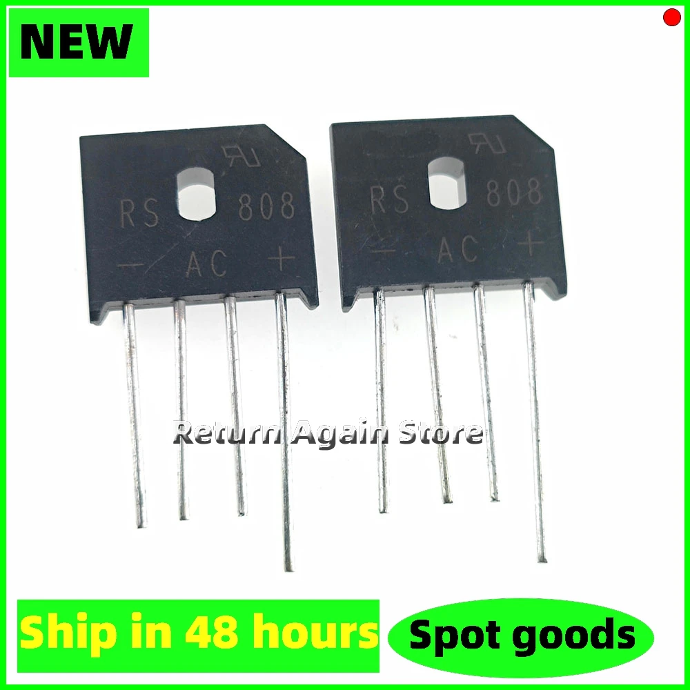 10PCS/LOT RS808 RS808G RS810 Bridge stack rectifier, new original, straight, flat foot