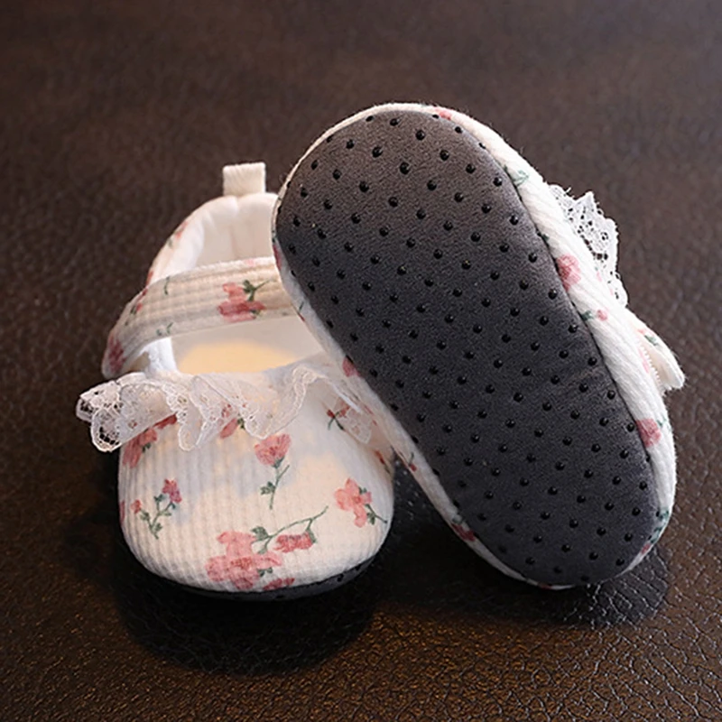 Zapatos planos Mary Jane para niña, zapatillas de vestir con estampado Floral, antideslizantes, 0 a 13 meses