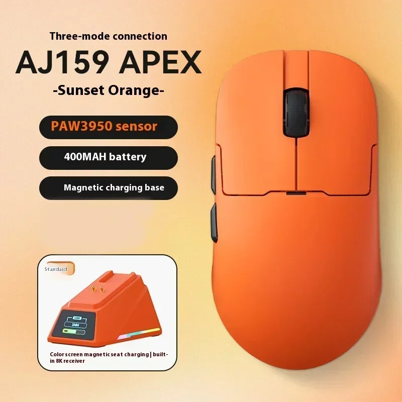 

AJAZZ AJ159 APEX Mouse Three Mode Wireless 8K PAW3950 Sensor Charging Base FPS Gaming Mouse Lightweight 400mAh Pc Gamer Mac Gift