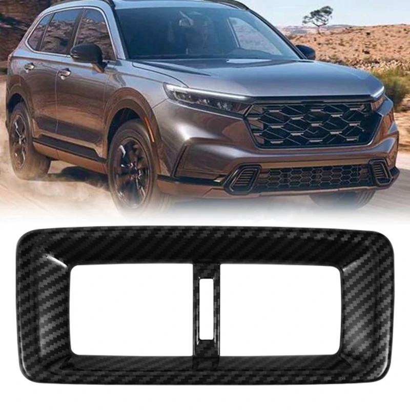 Car Carbon Fiber Rear Air Conditioning Vent Outlet Protective Trim Cover For Honda CRV CR-V 2022 2023