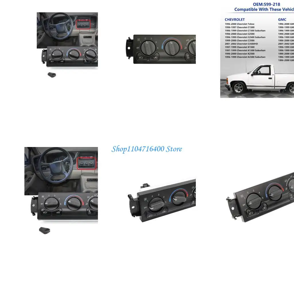 

y1gd Heater Air Conditioning Control Panel 599-218 Manual Heater Control Button for C3500HD C1500 C2500 K1500