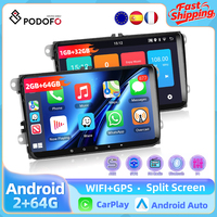 Podofo 9'' Car Multimedia Video Player For VW/ Seat/Skoda/JETTA/VW PASSAT/GOLF Carplay Car Radio Android Auto Bluetooth GPS WIFI