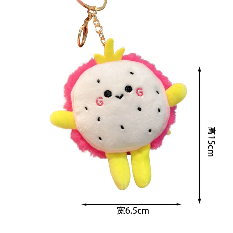 10cm Creative Fruit Dragon Fruit Melancia Maçãs Plush Keychain Pendant Brinquedos Plush Stuffed Pendant Doll Kids Bag Pendant Gifts