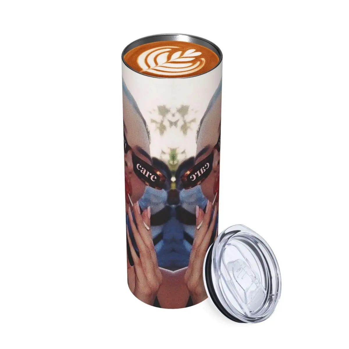 Vogue I Dont Care Lollipop Aesthetic Stainless Steel Tumbler Vacuum Insulated Mug Thermal Cold Cup Straw With Lid 20oz