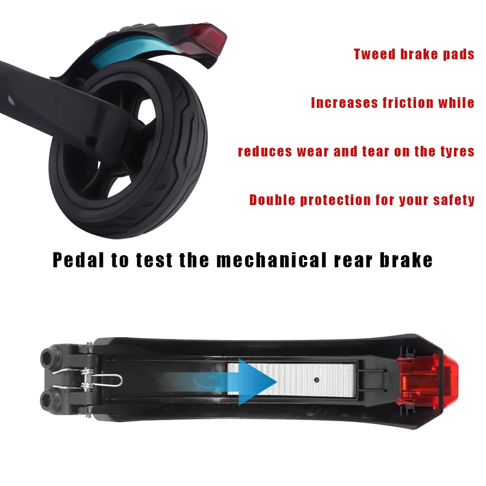 For Carbon Fiber Electric Scooter 6.5/5.5/8 Inch Fender Cover Rear Tail Lamp Flashlight Mudguard Rear Brake Foot Brake Fender