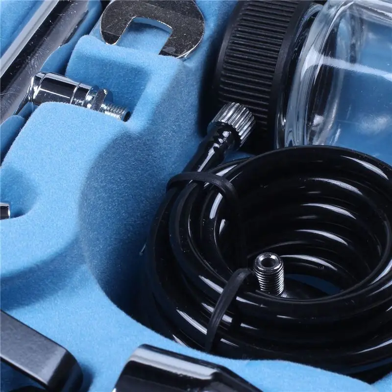 ABWP-3X Siphon Feed Dual Action 0.35Mm Airbrush Kit Spray Tool Air Brush With A Complete Trachea With Double Glasses