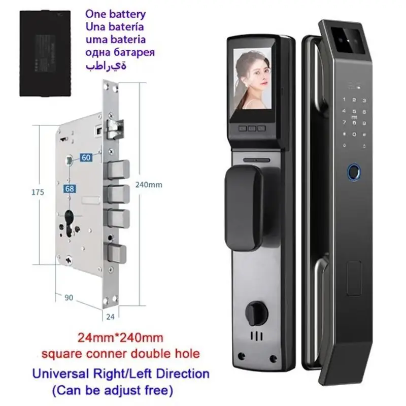 To 3D Face Recognition Unlock Digital Door Lock With Camera FIngerprint Password Unlock Keyless Electronic Door Lock