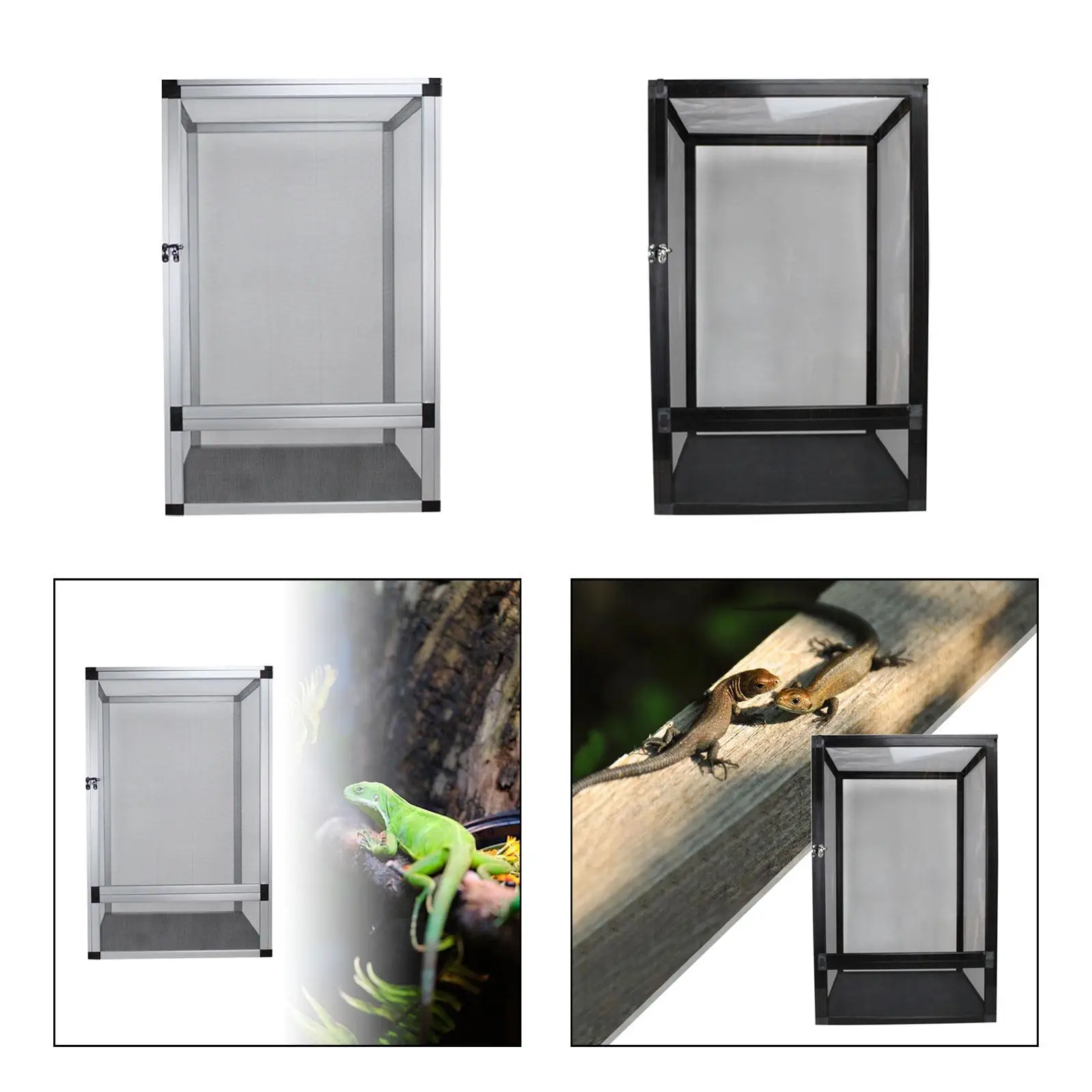 

Reptile Cage Terrarium Sturdy 360° Observation for Snake Small Turtles Gecko