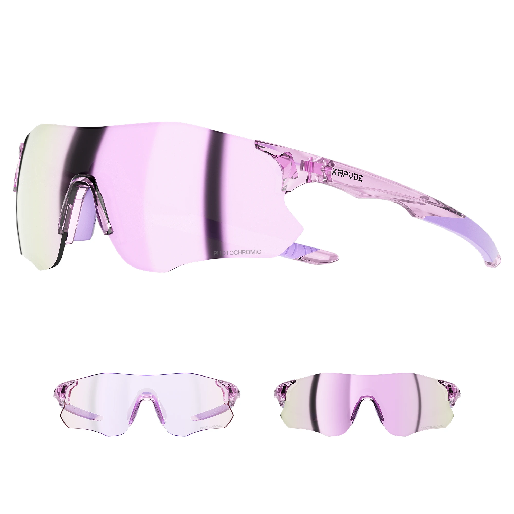 

Kapvoe New Photochromic Running Sunglasses Lightweight Sports Glasses Men Marathon Cycling Mountain Bicycle Goggles Eyewear Red