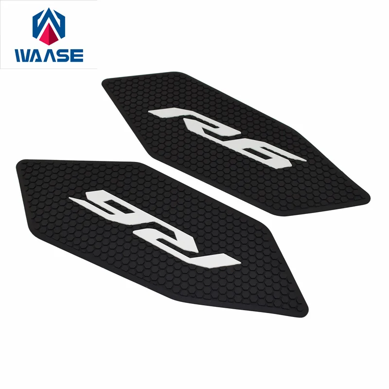 

WAASE Tank Pad Protector Sticker Decal Gas Knee Grip Traction Pad Side For Yamaha YZF R6 2008 2009 2010 2011 2012 2013 2014-2016