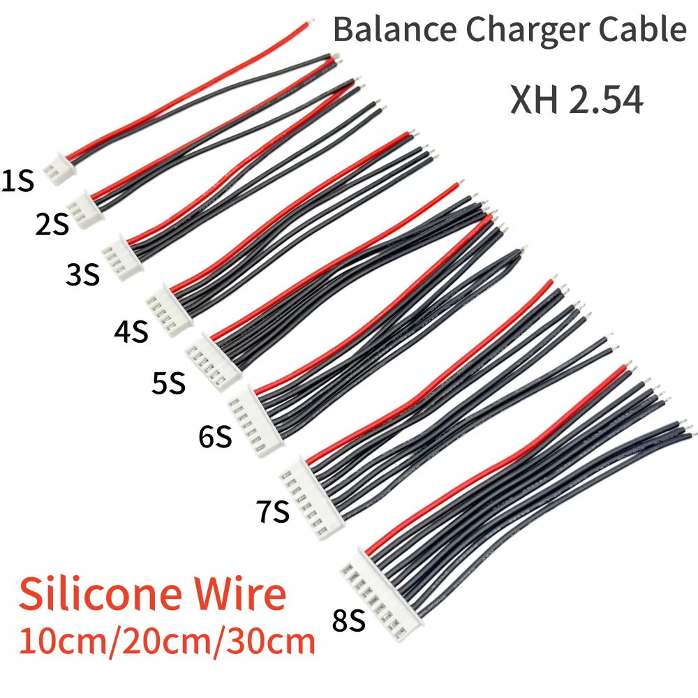 5pcs 1S 2S 3S 4S 5S 6S 7S 8S Lipo Battery Balance Charger Cable Lead Cord IMAX B6 Connector Plug 10 20 30cm Single Head Wire