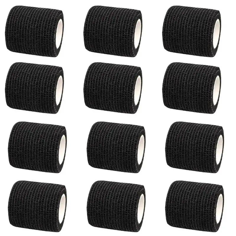 

Black Colorful Elastic Bandage Sports Self Adhesive Bandage Wrap Cohesive Tape Wrap for Joint Knee Pads Finger Ankle 12 Rolls