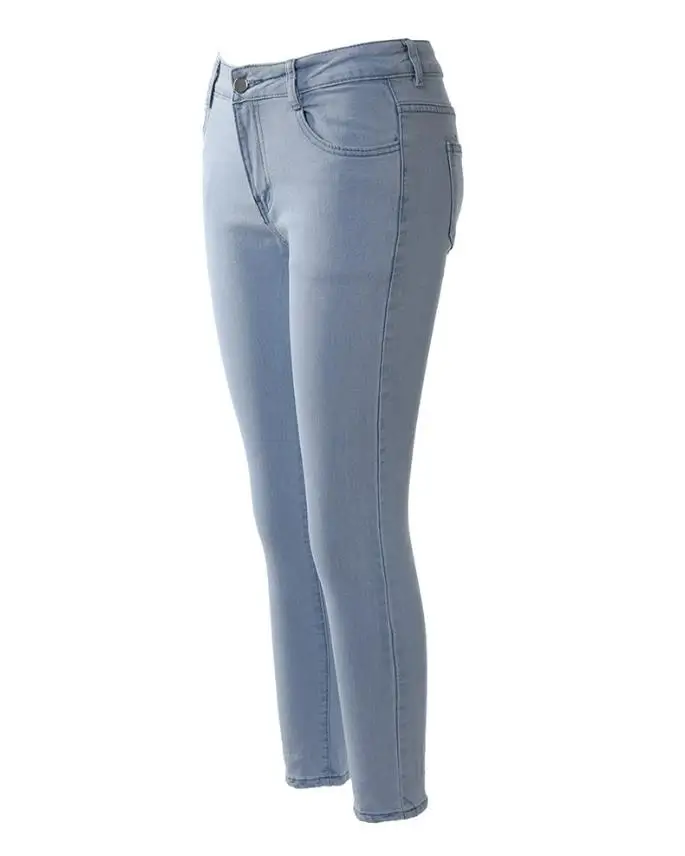 Pantaloni per donna 2023 primavera Casual Denim Zipper Fly Jeans Skinny elasticizzati alti moda pantaloni femminili All-Match