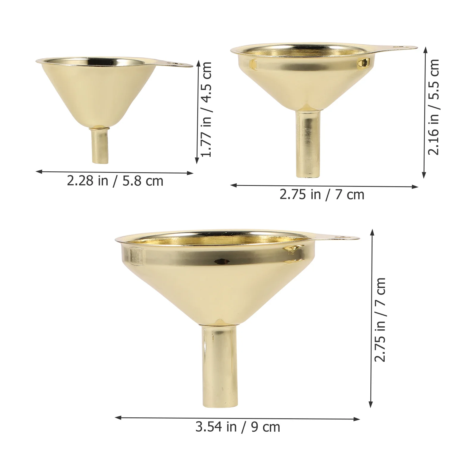 

3Pcs Stainless Steel Funnel Set Multipurpose Kitchen Funnels Liquid Transferring Funnels for Oil Vinegar Bottle Filling