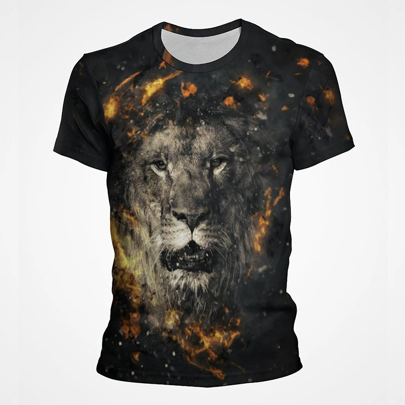 

Lion 3D Printed 2022 New Summer Fashion T shirt Men Women Children Harajuku Streetwear Boy Girl Casual T-shirt Clothing