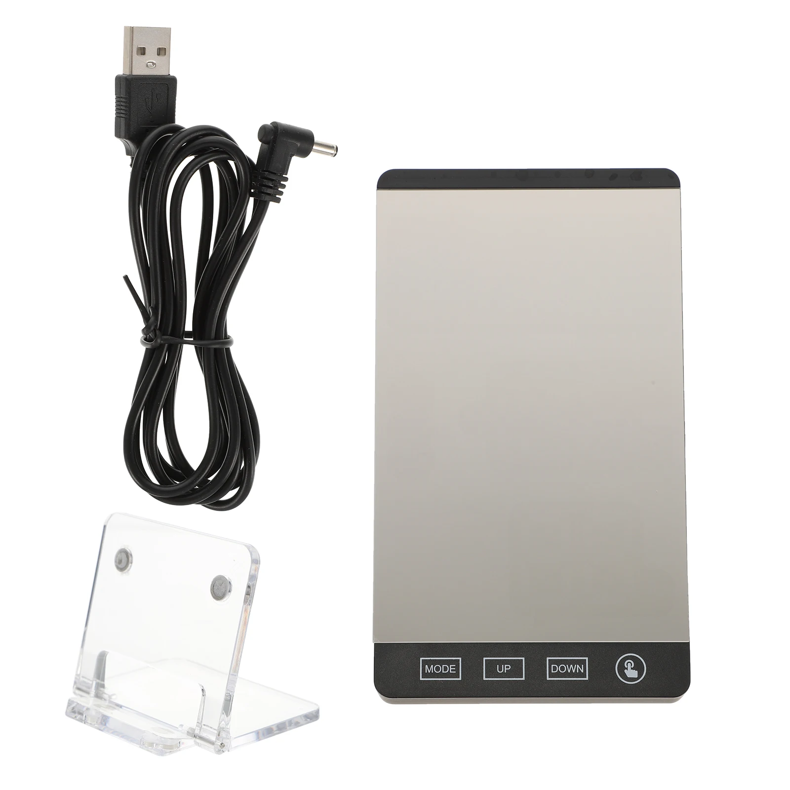 

1 Set Led Mirror Thermometer Hygrometer Electronic Clock Alarm Clock Touch Screen Large Display Magnet Adsorption Dimming Usb