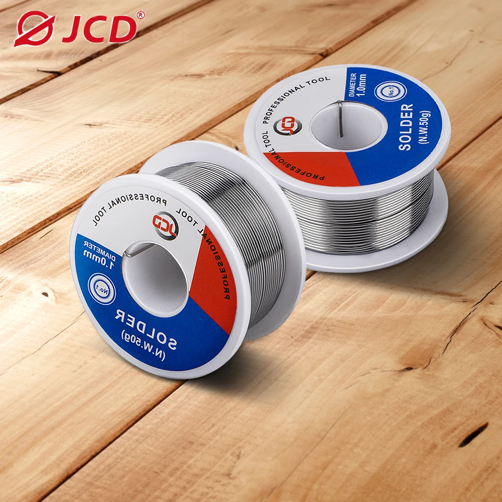 JCD lead-free solder wire 50g 0.6mm 0.8mm 1.0mm 1.2mm 1.5mm solder wire melted rosin core solder coil flux BGA solder wire