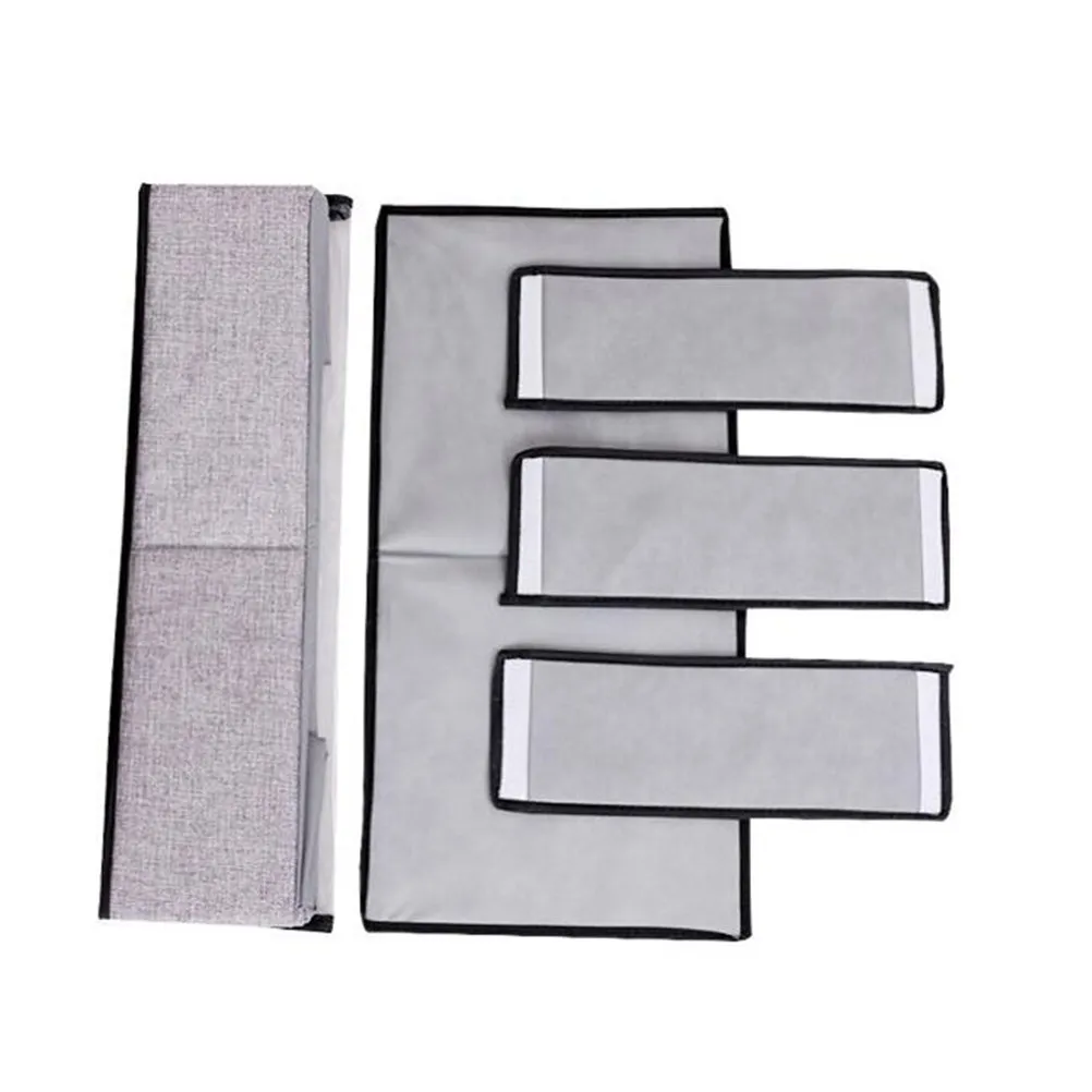 Foldable Dark Grey Shoes Storage Box Dustproof Underbed Organizer with Clear Window Handles Removable Compartments for Blanket view 5