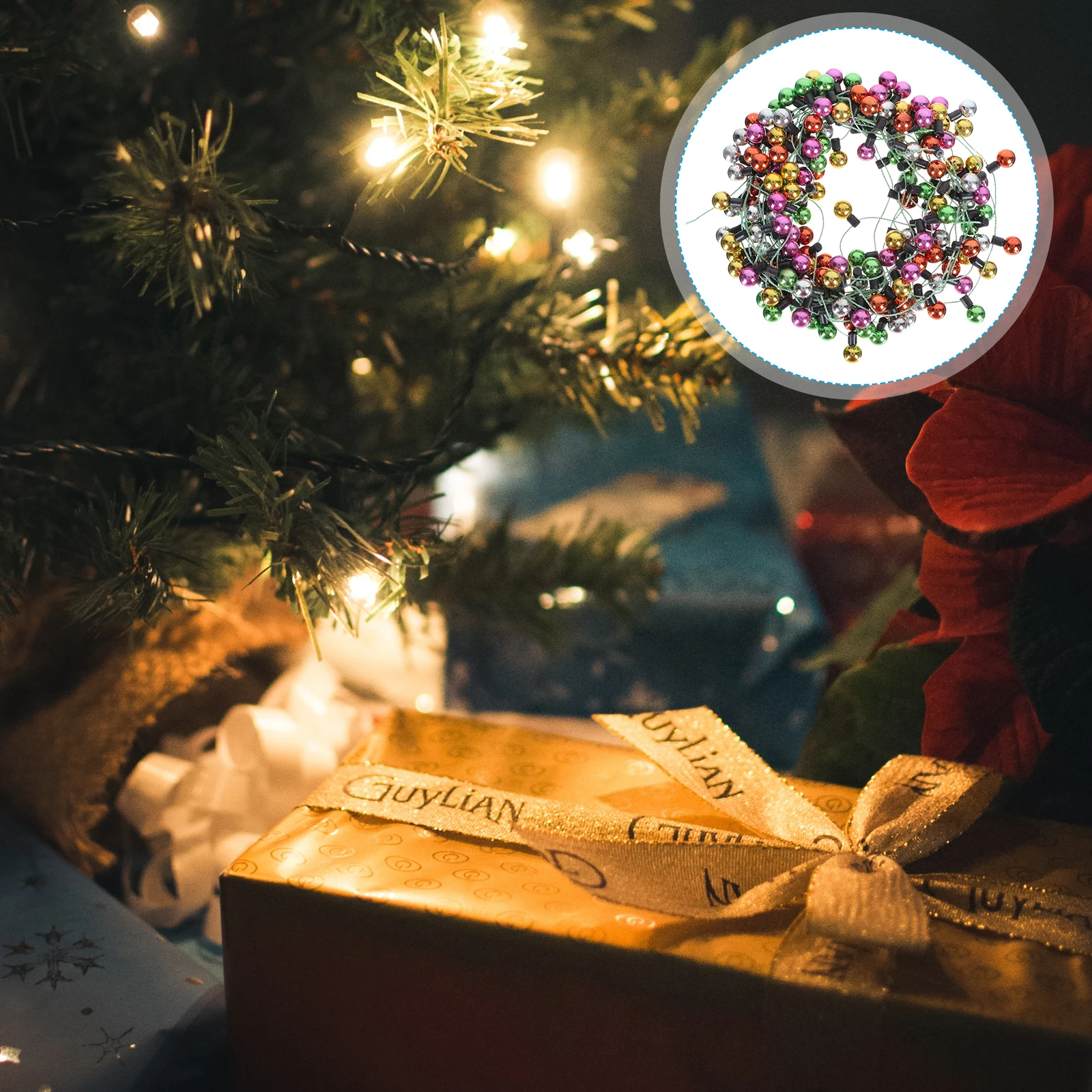 1set 5M Simulated String Christmas Tree Wrapping Fake Light Pendant Non Lighting Holiday Decorations Xmas Hanging