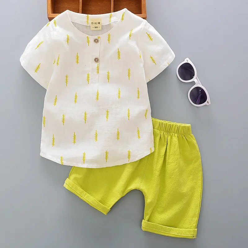 2022 new summer  Boys Clothing Kids Tops T-shirt+ Shorts Sets Children\'s casual clothes Cute Baby Set