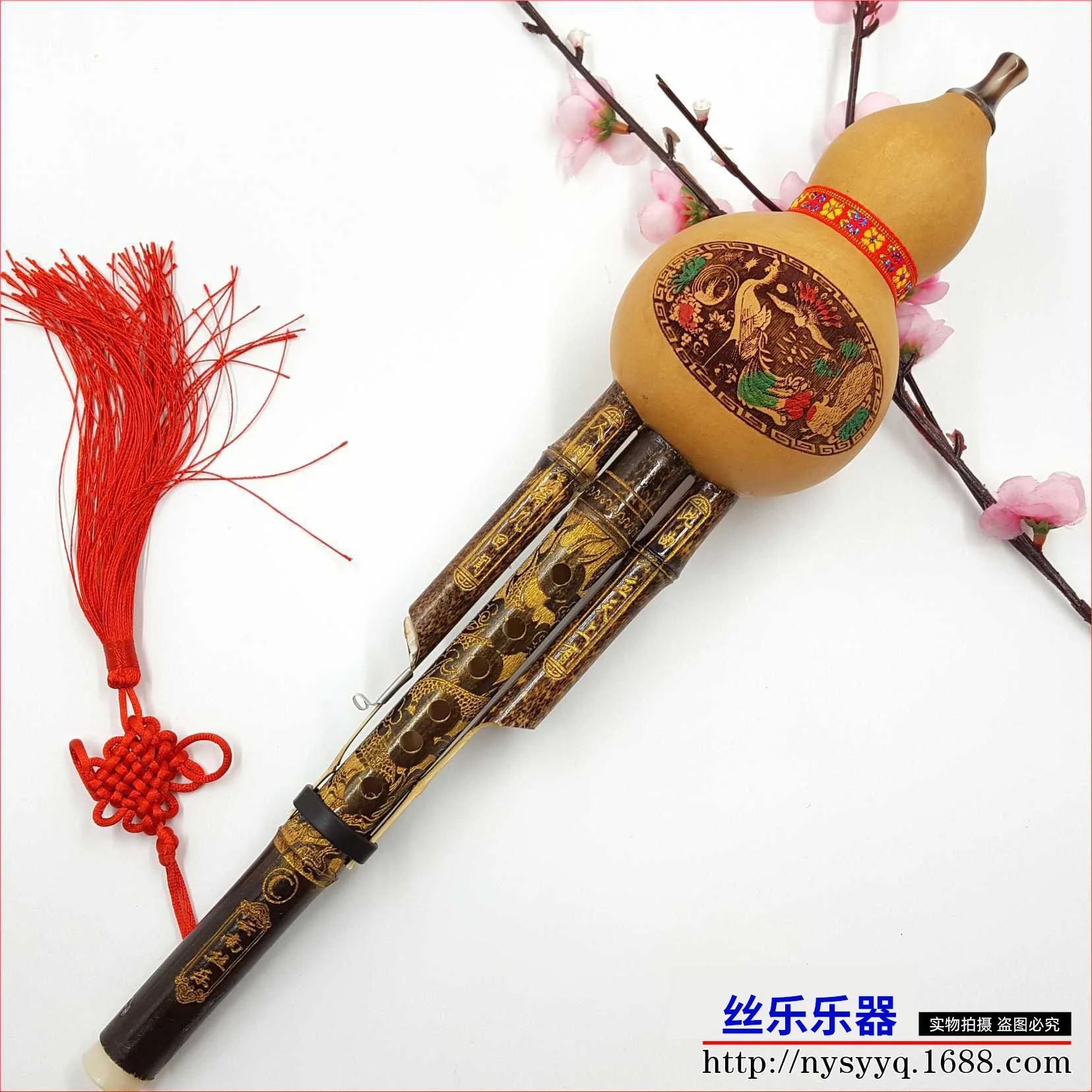 Gourd silk, musical instrument, beginner C flat B purple bamboo double tone piano shop school teaching