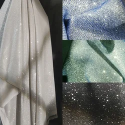 Super Glitter Tulle Fabric Knitted By Meters for Designer Clothing Dresses Sewing Shiny High-grade Cloth Anti-wrinkle Thin Drape