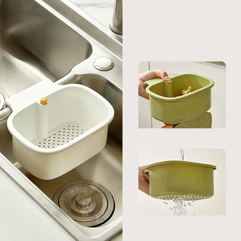 

1pc kitchen Sink Filter Basket, Sink Washing Basin Anti Leak Filter Basin, One Click Press Type Grid Drain Storage Rack