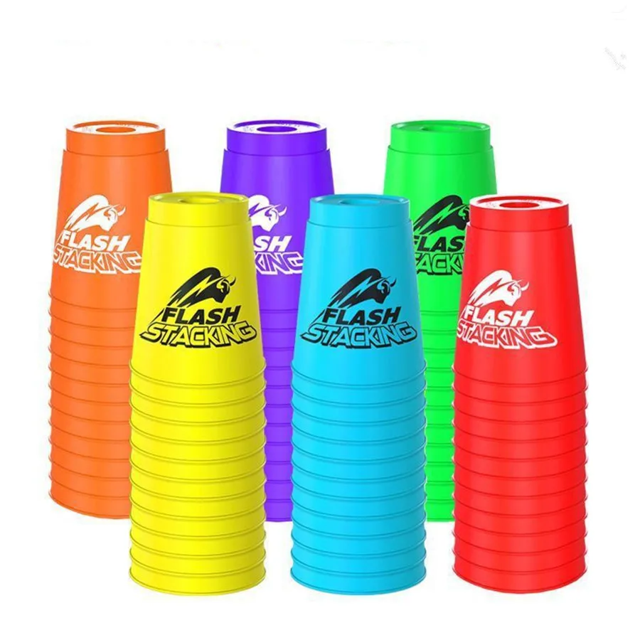 Qiyi 12 Pcs Flash Stacking Cups Speed Response Training Quick Competition Special Puzzle Competition Toys Holiday Gifts