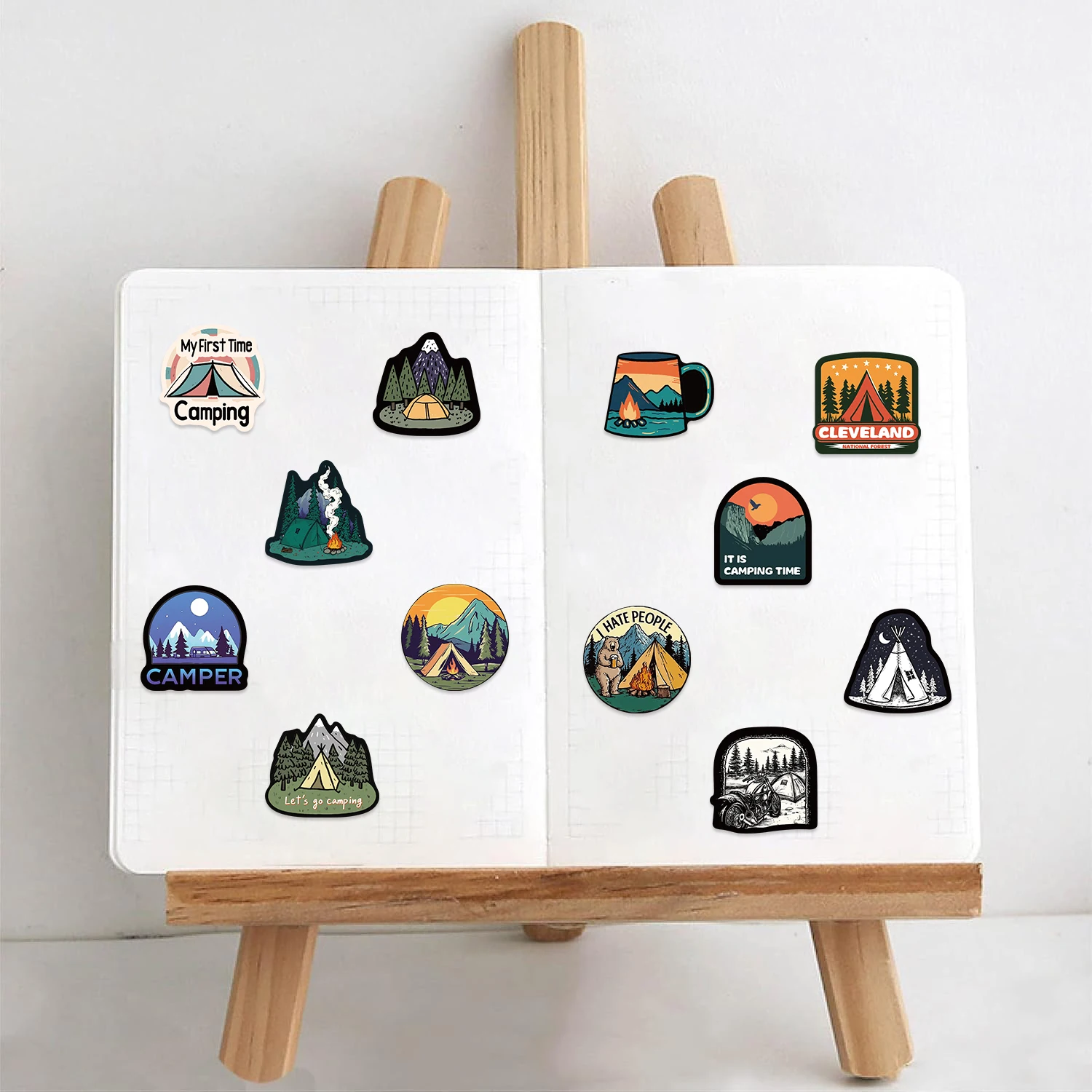 50 adesivi graffiti impermeabili riutilizzabili decorare bottiglia d'acqua per bagagli in PVC adesivi da campeggio all'aperto in PVC per telefono scrapbook