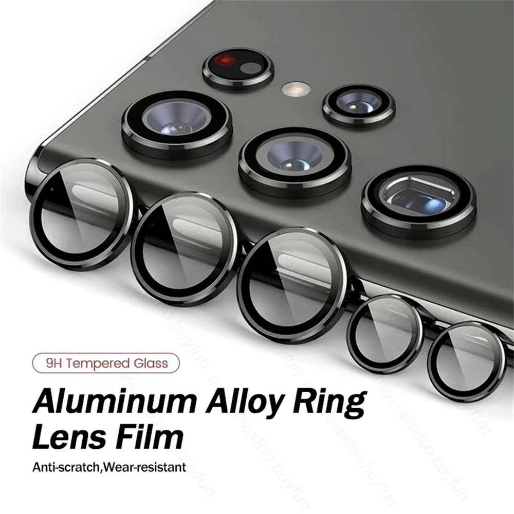 Camera Lens Screen Protector For Samsung S23 Ultra Matel Ring Tempered Glass Lens Protect Cover SamsungS23 S 23 Plus S23Ultra