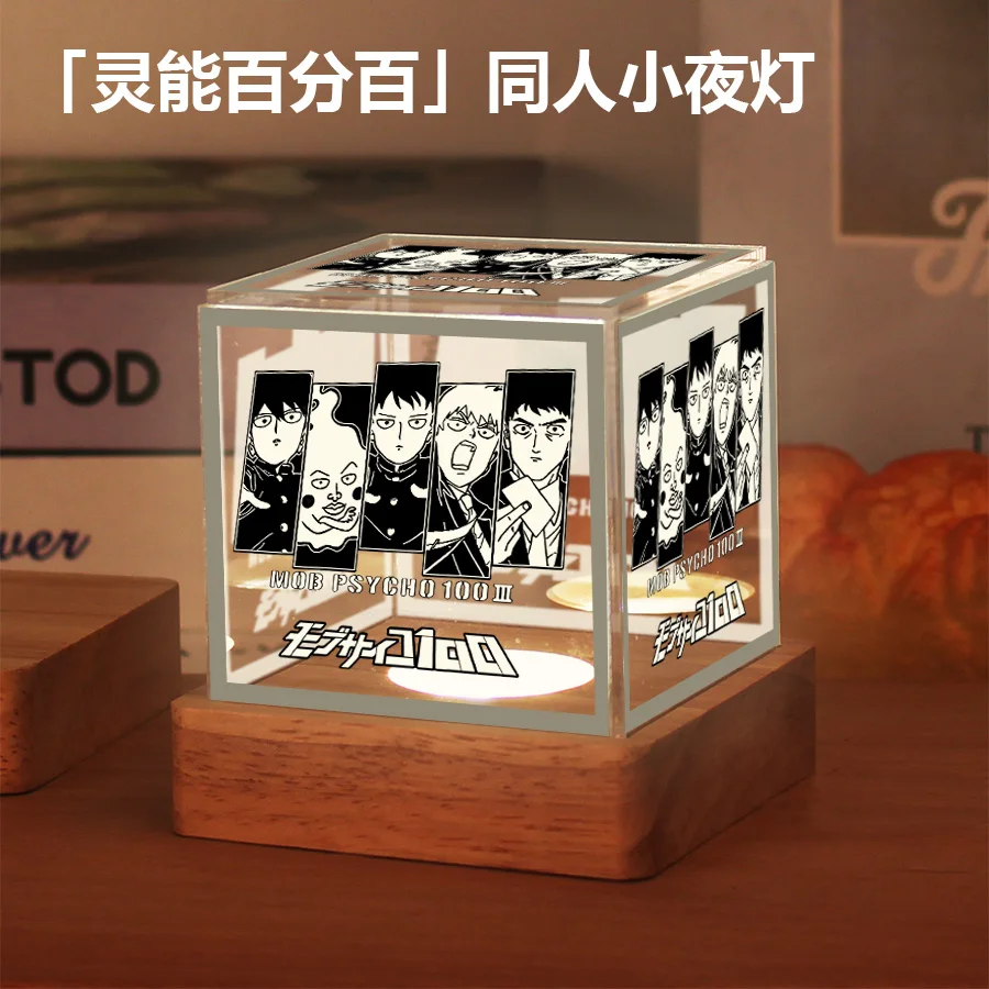 Anime Mob Psycho 100 Mobu Saiko Hyaku Reigen Arataka Kageyama Shigeo Cosplay Cartoon Acrylic DIY Night Light Bed Lamp Xmas Gift