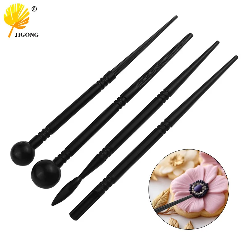 Ceramic clay molding engraving pen 4-piece set of clay tools DIY baking fondant stick flower modeling tools