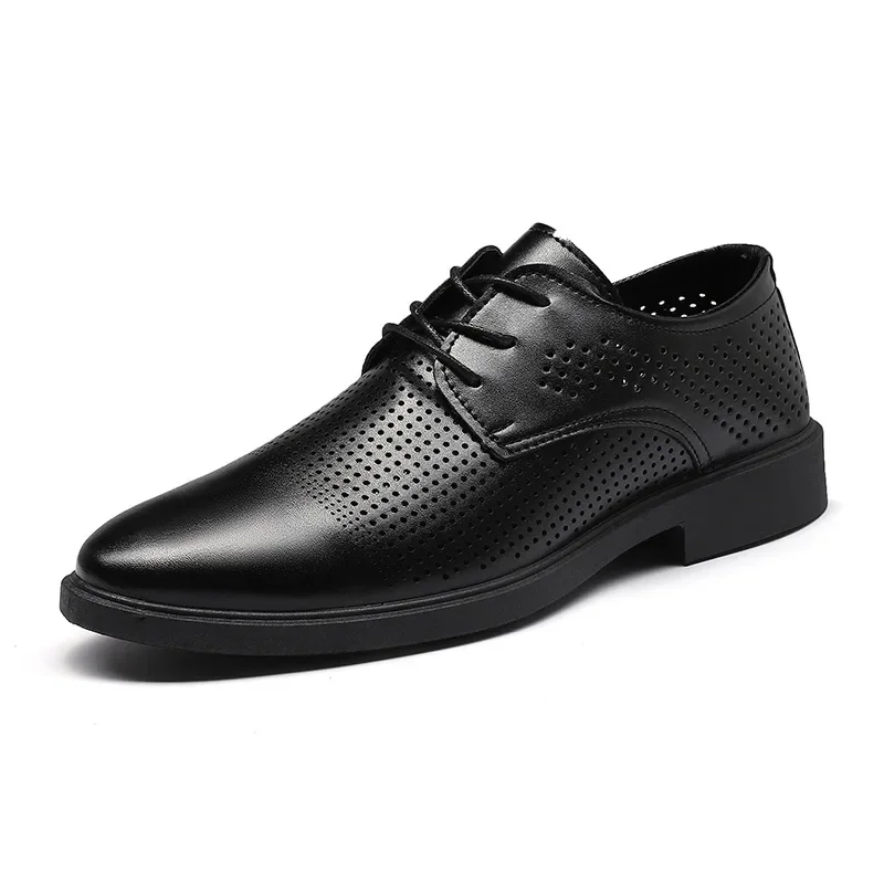 Summer hollow plastic British casual business dress leather shoes men's shoes single shoes casual shoes suit