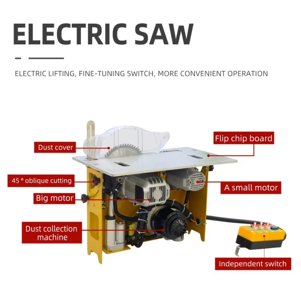 Woodworking Precision Slide Table Saw New Foldable Multifunctional All in One Dust Free Mother Son Saw Workbench